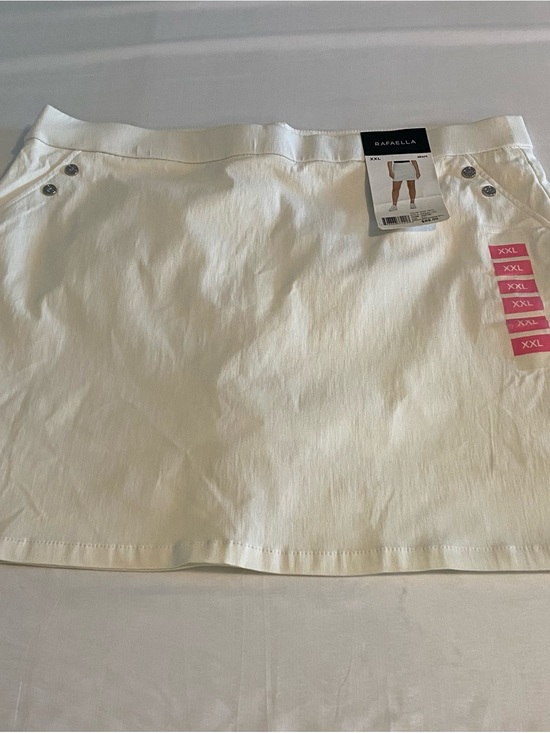 Rafaella Dresses & Skirts - Rafaella Snow White Cotton Skort with Button Accents